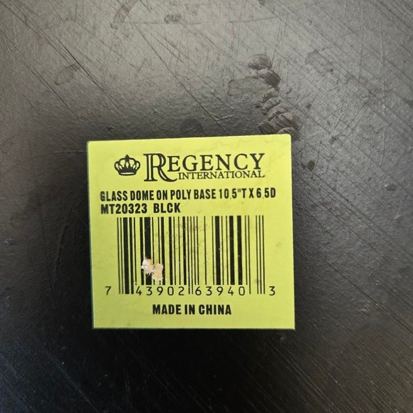 Regency Int 10.5" Glass Dome Cloche on Black Poly Base 6.5" Diameter - Picture 10 of 10